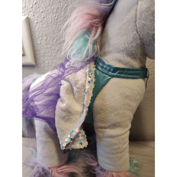 Build A Bear White Unicorn With Dress Friends Enchanted Plush BAB Rainbow Hair - Picture 8 of 16